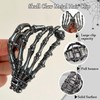 Gothic Skeleton Hand Hair Claw, Gunmetal Skull Design Hair Clip,