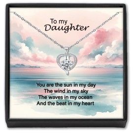 DBJ To My Daughter Gift from Dad Mum Necklace for Daughter Gifts Present Love Ocean