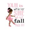 African American Ballerina Inspirational Nursery Decor Print - Yah is