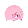 Pink Swimming Cap for Girls Age 3-12, Adorable Cat