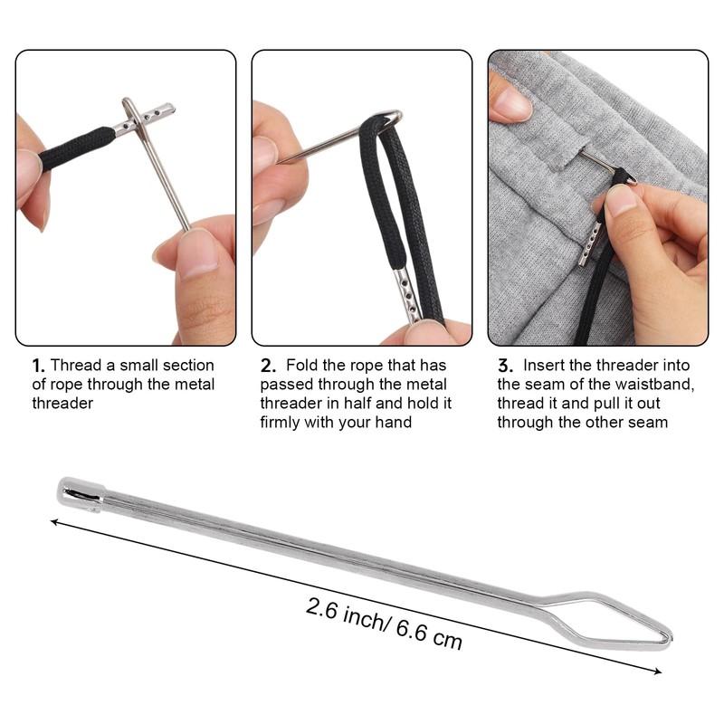 10 PCS Drawstrings Replacement with Easy Threaders, 57 Inch Replacement