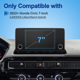 Coleya Anti-Glare Matte 2022-2026 Civic Screen Protector, for Honda Civic (LX/EX/EX-L/Sport/Sport Hybrid) 7-inch Touchscreen, 9H Tempered Glass 2025 Civic Sedan Accessories HD&Anti-Fingerprint 7"