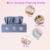 20-Sheet Microfiber Towels with Dispenser Box, Blue Reusable Cleaning Cloths