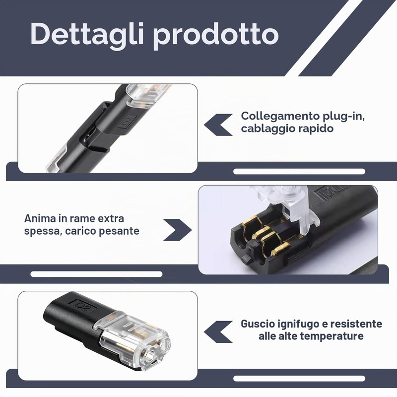 30 Pezzi Connettori 18-22 AWG, Connettori Bassa Tensione, Cavi a