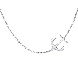 HOOHWE 925 Sterling Silver Necklace for Women Celtic Knot/Cross/Anchor/Bee/Compass Chain Women's Inspirational Jewellery Gift Teenager Girls, Sterling Silver