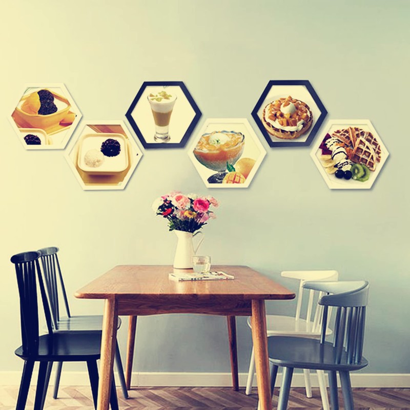 Hexagon Shaped Photo Frame Creative Wooden Wall Hanging Picture Frames