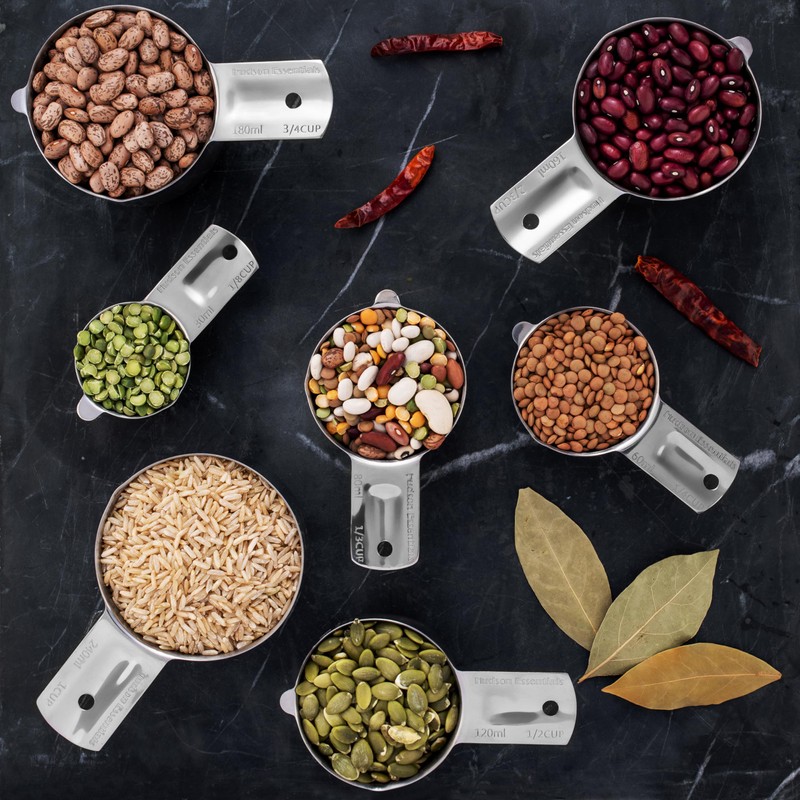 Hudson Essentials Stainless Steel Measuring Cups Set - Stackable Set