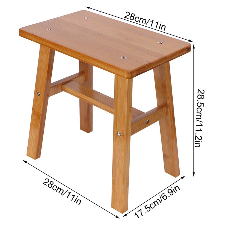 Multipurpose Small Bamboo Stool Foot Rest Stool Shower Low Bench