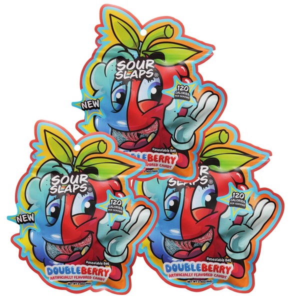 Sour Slaps 3-Pack Flavored Sour Candy Belts - Deliciously Sour,