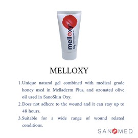 Sanomed Melloxy Wound and Healing Ointment 50 g - Treats Acute Wounds, Eczema and Gaps - Natural Wound Care Gel with Medical Honey and Ozonised Olive Oil