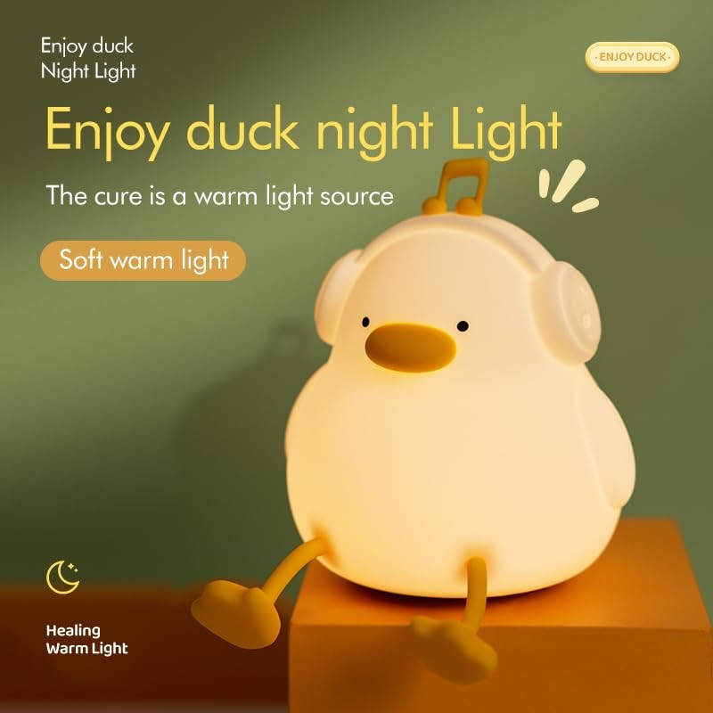 ATSUI Night Light for Kids, Squishy Duck Design, 3 Level