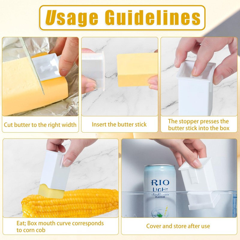 Atvkov 2 Pack Butter Spreader Corn Cob Holder, Plastic Butter