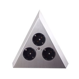 THEBO -Licht socket element ST 3007-C in pyramid shape and 3 connections / corner sockets / stainless steel socket strip / sockets