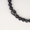 COAI CZ Pave Skull Charm Matte Onyx Stone Bracelets M