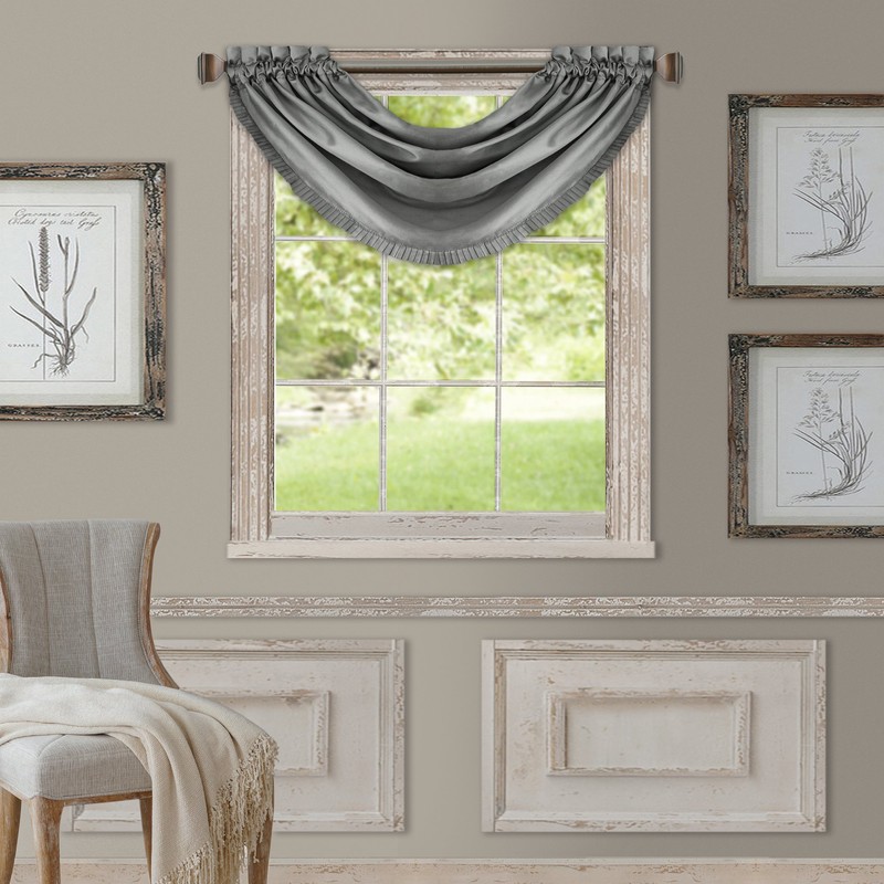 Elrene Home Fashions Versailles Room-Darkening Faux-Silk Waterfall Window Valance, Accessory