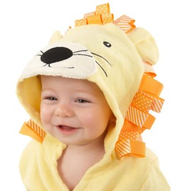 Dara Baby | Toalla de Baño para Bebé o Niño | Bata Baño de Figuras Divertidas | Capucha para la Cabeza | Secado Rápido y Ligero | Tela Extra Suave | Regalo para Bebé, Baby Shower, Cumpleaños (León)