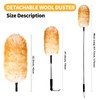 FeelfunFeather Lambswool Extendable Duster,67.7Inch Telescoping Feather Dusters with Stainless Steel