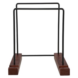 KOMBIUDA Wooden Vinyl Record Holder Stand for Desktop Storage for Organizing and Displaying Albums Pine and Iron Combination for Home Use