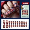 Independence Day Square Press on Nails Short Length Red White