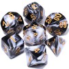 CiaraQ DND Polyhedral Dice Set with a Black Dice Bag