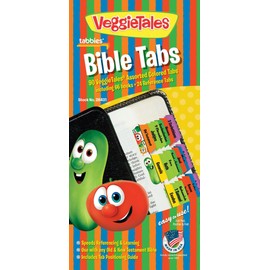 Tabbies 20 Pack with Display VeggieTales Bible Tabs Old & New Testament, 90 Assorted Tabs (28431)