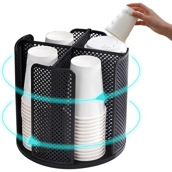 360° Cup Dispenser, Cup Dispenser for Paper Cups, Round Cup