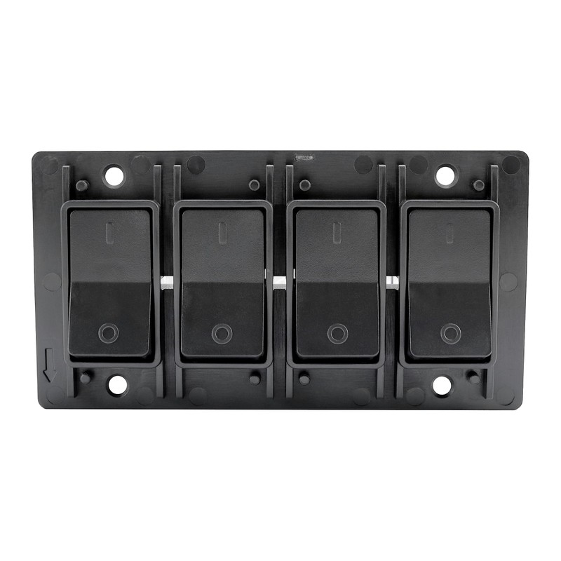 Leisure LED Modern Quadruple SPST On-Off Switch with Bezel, 12-Volt,