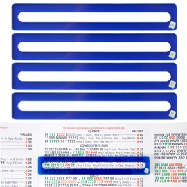 FCKLVMC 4 Pcs Blue Mahjong Line Finder, Acrylic Mahjong Card Line Reader, Mahjong Accessories and Gifts for Beginner Players