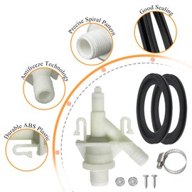 Upgraded 385311641 RV Water Valve &2 Pack 385311658 Flush Ball Seal for Pedal Flush Valve Toilet by Blutoget - RV Toilet Valve Fit for Sealand Dometic 300, 310, 311, 320, 321 RV Toilets& Marine Toilet