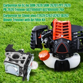 luolety SRM 2620 Carburetor Kit for Echo SRM-2620 SRM-2620T PPT-2620 PB-2620 Trimmer Brush Cutter A021004600 A021004601 26X Carburetor for Shindaiwa T262X C262 LE262 E262 Trimmer Trimmer Parts Parts