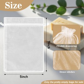 Sukh 50 Organza Soap Bags for Packaging - Organza Gift Bags 5x7 Soap Bags for Homemade Soap Wedding Anniversary Souvenir Soap Mesh Wedding Favor Bags Small Soap Pouches Gift Bags For Small Business