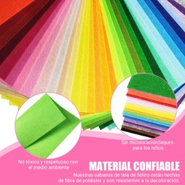 40 Hojas de Fieltro de Colores, Fieltro para Manualidades 20x30cm, Suave y Inodoro, Material Decorativo para Manualidades DIY Proyecto Escolar (40colores)