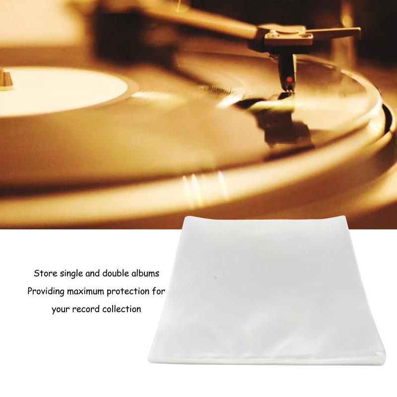 50Pcs Vinyl Record Sleeves OPP Plastic Resealable Non Adhesive Outer