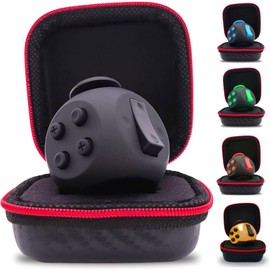 PILPOC theFube Fidget Cube Dodecagon 12 Sides - Premium Quality Fidget Cube Dice with Exclusive Carry Case, Durable, Relieve Stress and Anxiety, for ADD, ADHD, OCD (Black & Mix)