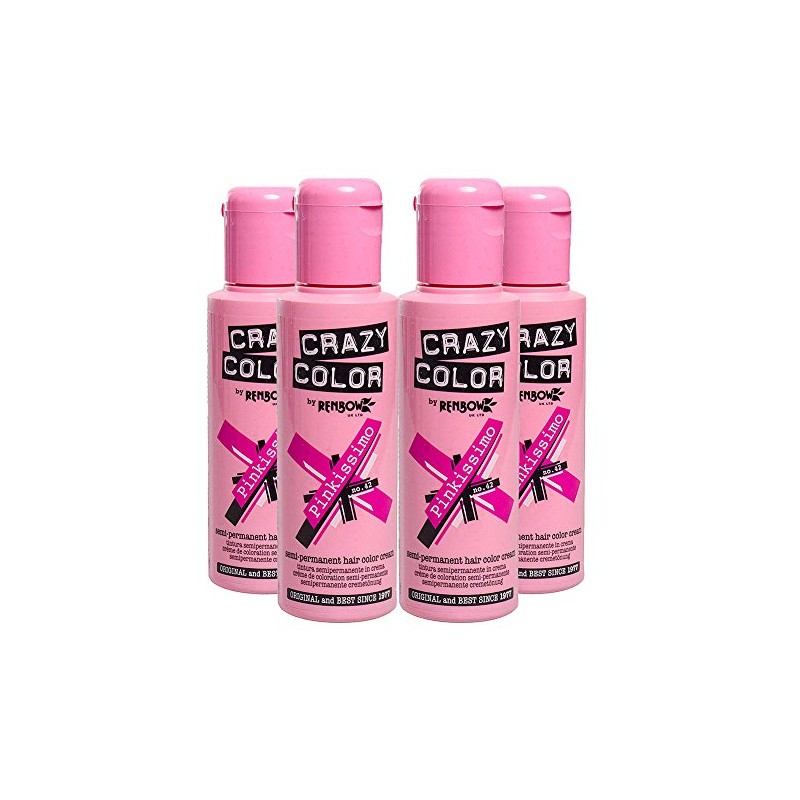 Semi-Permanent Hair Colour Cream Dye Crazy Colour Renbow 4 x