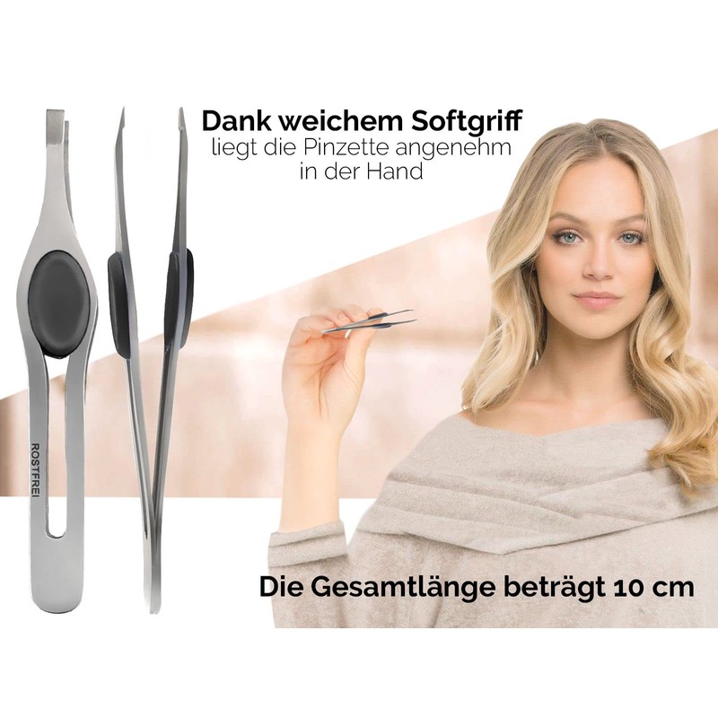 Tweezers with Soft Grip Handles with Straight Top