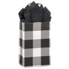 NW Buffalo Plaid Black Paper Shopping Bags - Rose Size