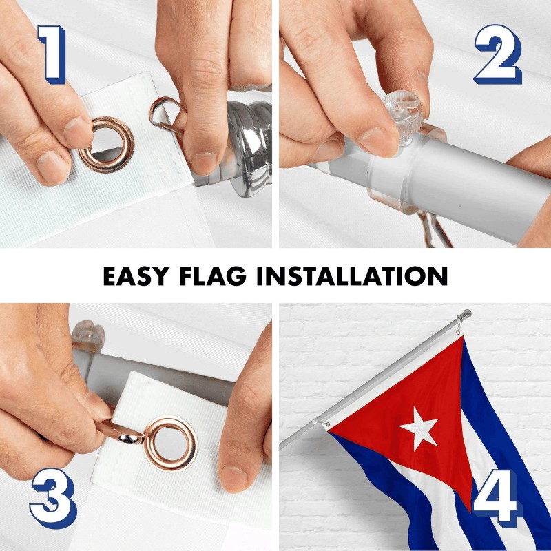 G128 Combo Pack: 6 Ft Tangle Free Aluminum Spinning Flagpole