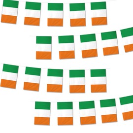 Ireland Flags Irish Small Mini Hanging Flags Pennant Banner Decorations For Schools,National Sports Events, Grand Opening,Patriotic Festival, Party, 20Ft 20 PCS (Ireland)