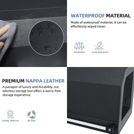 CarCrate Leather Car Trunk Organizer, Push-pull Handle, Collapsible Car Organizers with Lid, Waterproof Car Trunk Storage Box for SUV, Minivan (Black, 11.4 * 27.6 * 12.2)