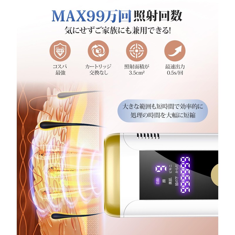 Epilator, VIO Compatible, Household Epilator, Painless, Salon-grade, HIPL Light, Men's,