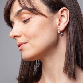 Regenbogen Creolen Silber • Filigrane Ohrringe hängend • Nickelfreie Ohrstecker Edelstahl • Wasserfester Modeschmuck • Ø 23mm