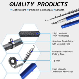 Pocket Fishing Rod, 40/63inch Mini Fishing Pole Aluminum Alloy Pen Fish Rod Portable Small Fishing Pole for Travel Ice Fly Fishing Sea Saltwater Freshwater