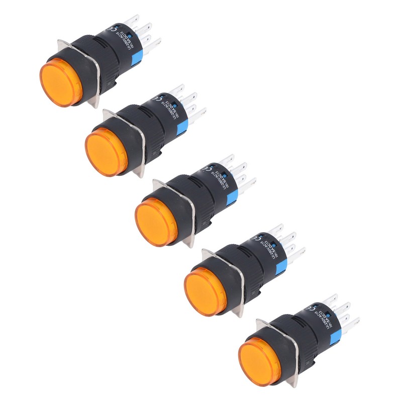 25Pcs Momentary Push Button Switch Self Locking 8 Pin Round