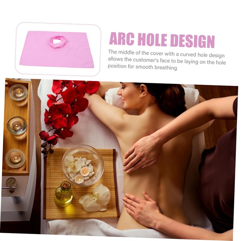 WOONEKY Massage Bed Sheet Face Hole Waterproof Spa Bed Cover