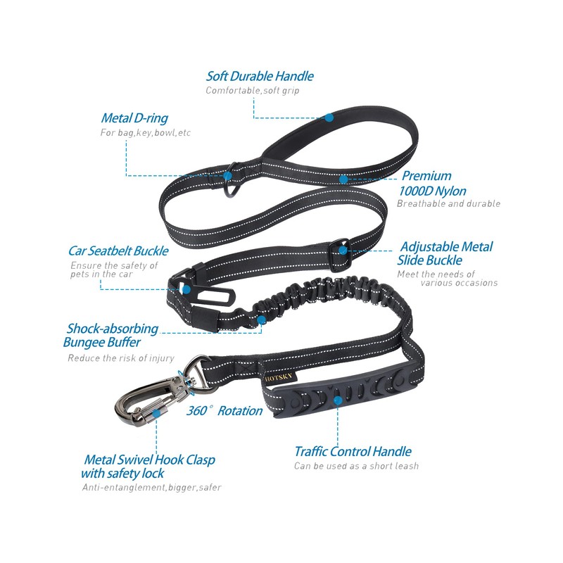Hotsky Tactical Dog Leash Heavy Duty for Medium Large Dogs