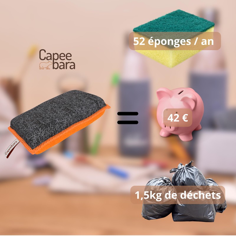 CAPEEBARA - Pack of 2 Washable and Reusable Home Sponge