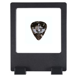 3D Floating Frame Flexible Single Medallion Medal Challenge Coin Poker Chip Guitar Piick Display Case Stand Holder Magic Suspension Box Black-Square Shape