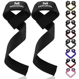 MERCURYAL Lifting Straps Strength Training Lifting Straps - Bodybuilding, Fitness - Deadlift Straps - Professional Lifting Straps - for Women and Men - Lifting Straps - Gym Accessories (Black)