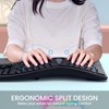 LIZRROT Wireless Ergonomic Keyboard, Split Keyboard with Wrist Rest and